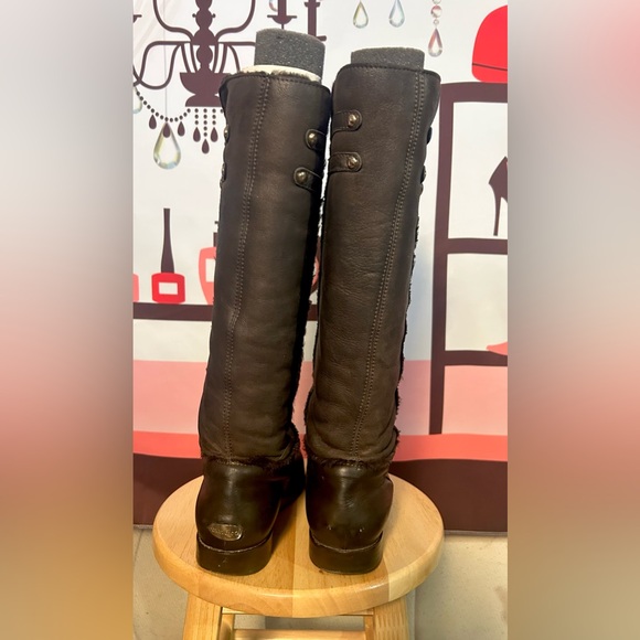 JIMMY CHOO Harvest Napa Shearling Brown Leather Calf Knee Boots AWESOME STEAL! - Picture 7 of 14